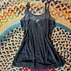 Victorias Secret "V" Rhinestone Monogram Sheer Slip